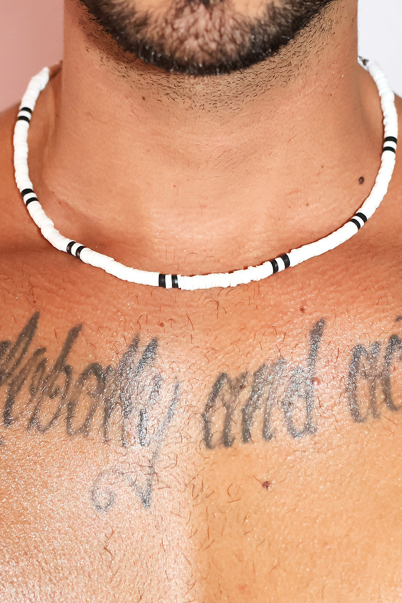 Palm Society Beaded Pearl Necklace - Black