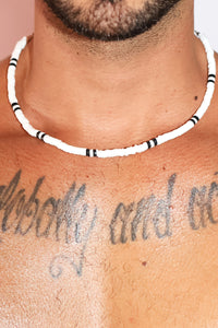 Palm Society Beaded Pearl Necklace - Black