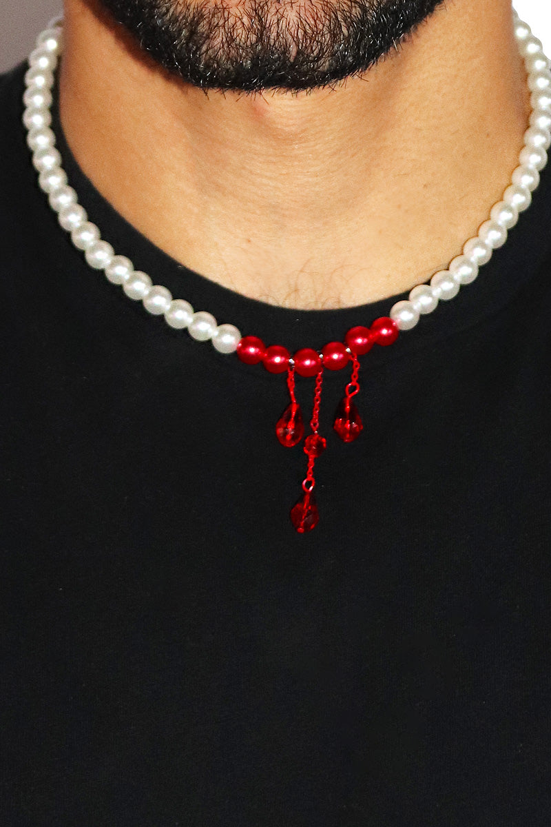 Bloody Pearl Necklace - White