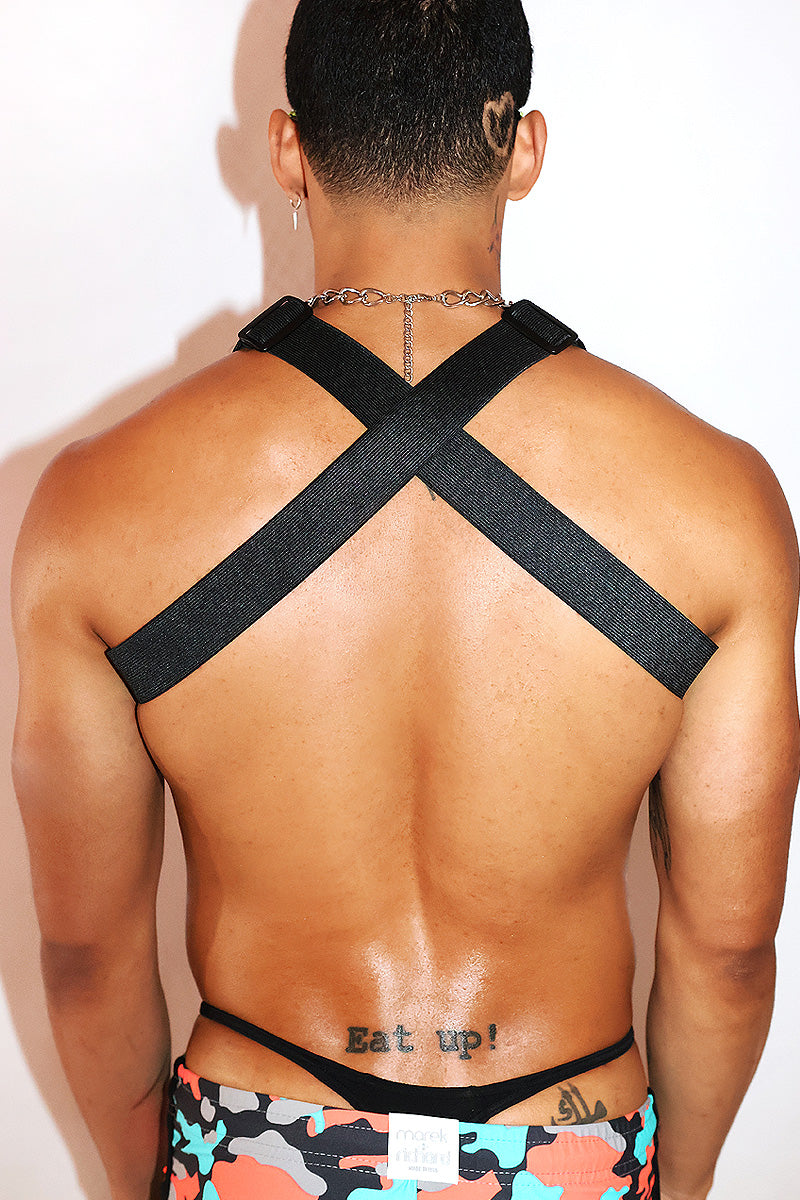 Neon Camo Tank Harness- Blue