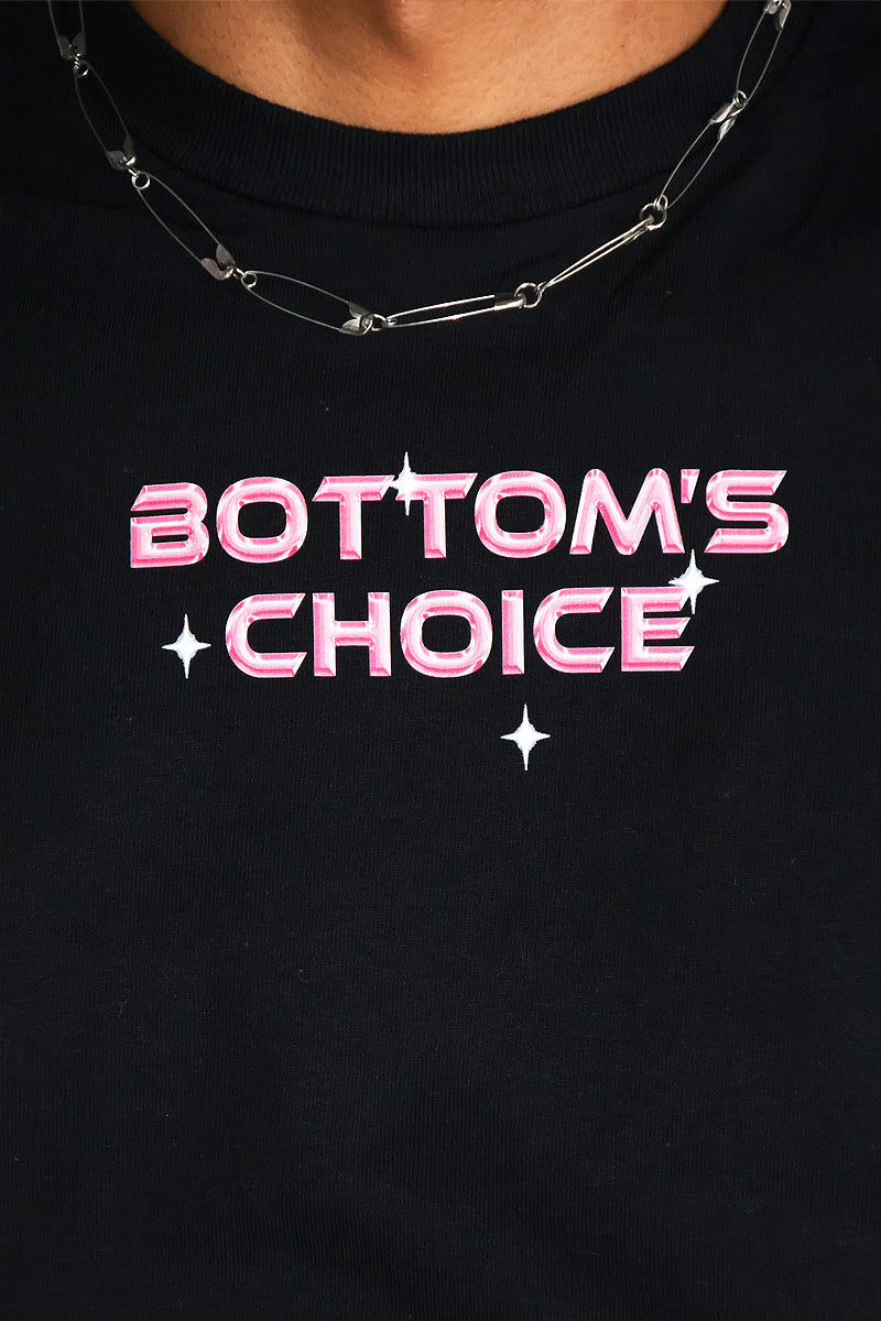 Bottom's Choice Crop Low Armhole Tank- Black