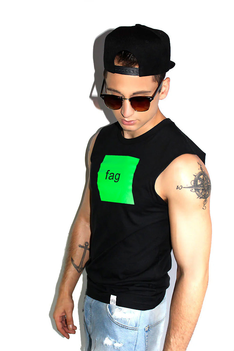 Fag Sleeveless Tee-Black