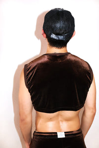 Velvet Extreme Crop Tank- Brown