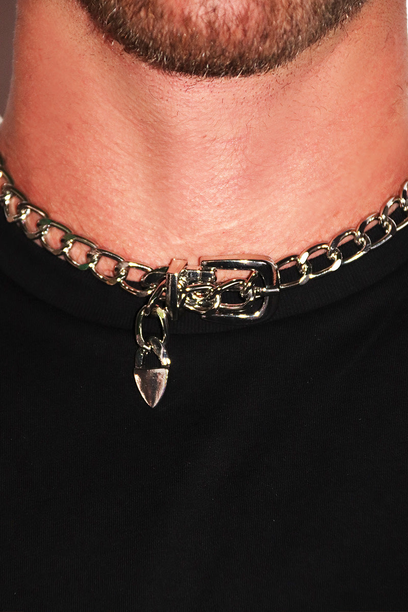 Belted Chain Necklace - Silver