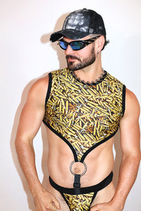 Straight Shooter Elastic Bodysuit- Black