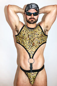Straight Shooter Elastic Bodysuit- Black