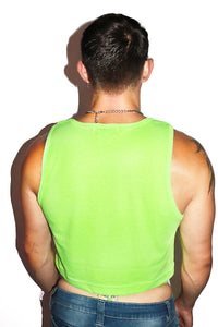 Bumpin That Crop Racerback Tank- Neon Green