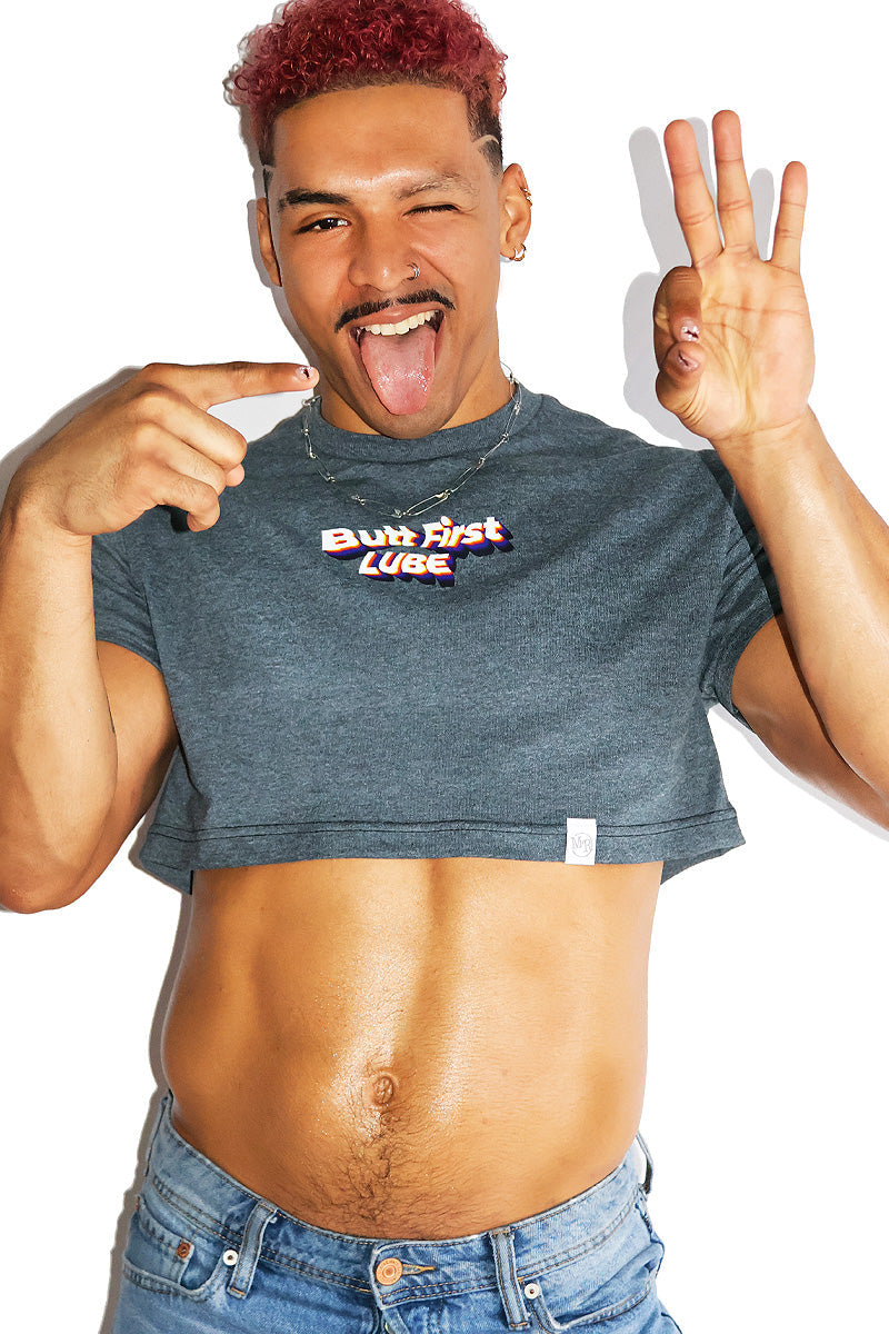 Butt First Lube Extreme Crop Tee-Dark Charcoal – Marek+Richard