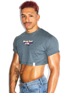 Butt First Lube Extreme Crop Tee-Dark Charcoal