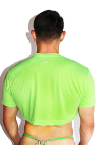 Butt Stuff Extreme Crop Tee-Neon Green