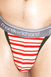 Vintage Candy Cane Thong- Red