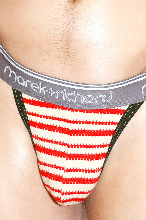 Vintage Candy Cane Thong- Red