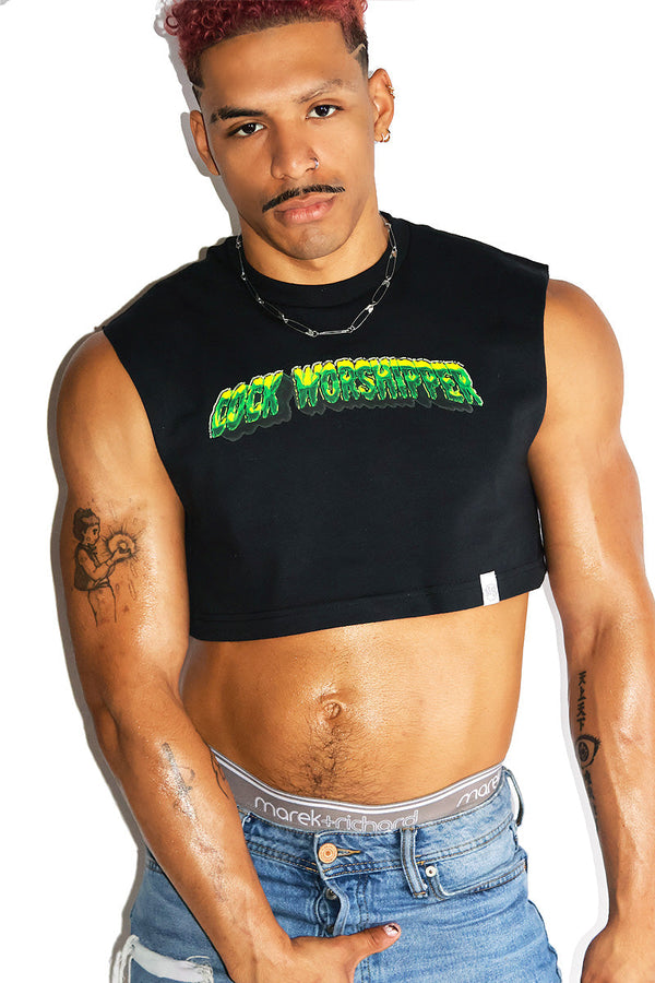Cock Worshipper Extreme Crop Tank in Black