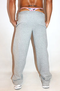 Daddy's Property Open Hem Sweatpants- Grey