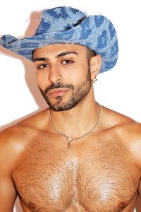 Denim Diamond Cowboy Hat - Blue