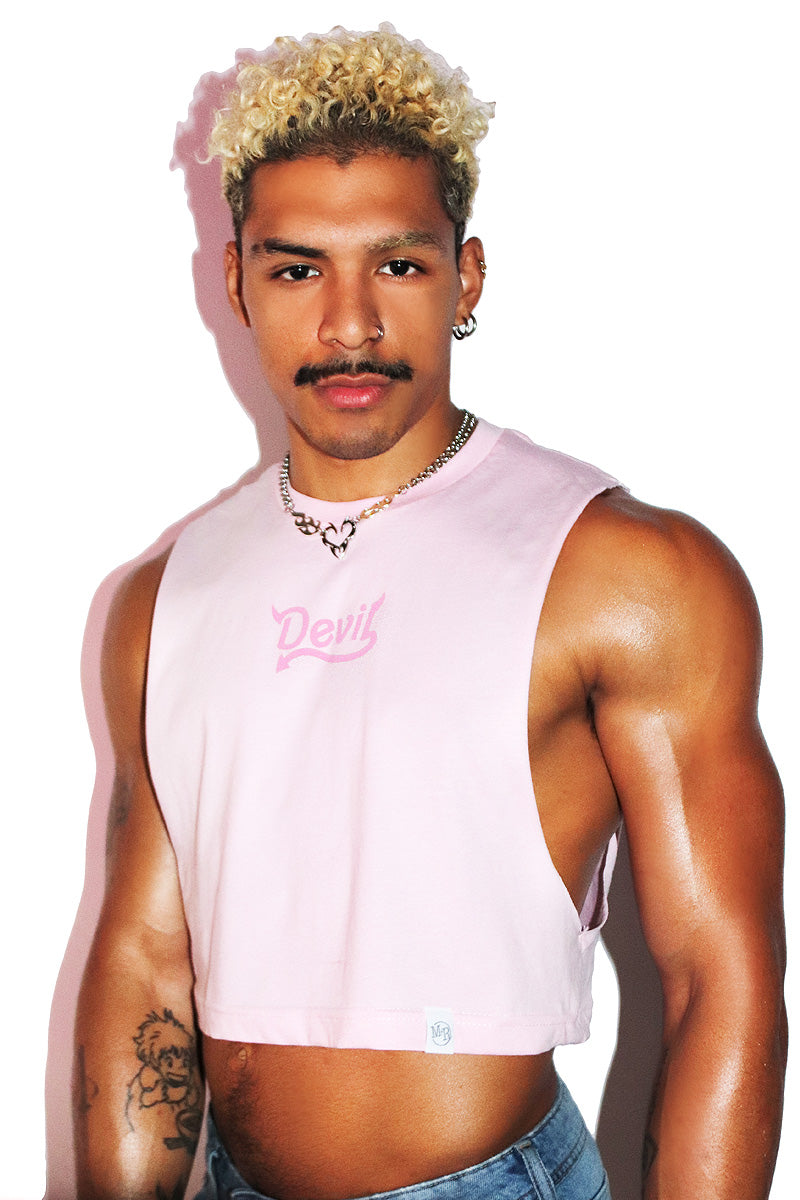Devil Crop Low Armhole Tank-Pink – Marek+Richard