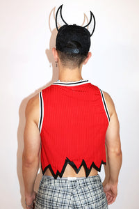 Devils 69 Team Jersey Crop Tank-Red