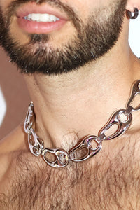 Distorted Tabs Necklace - Silver