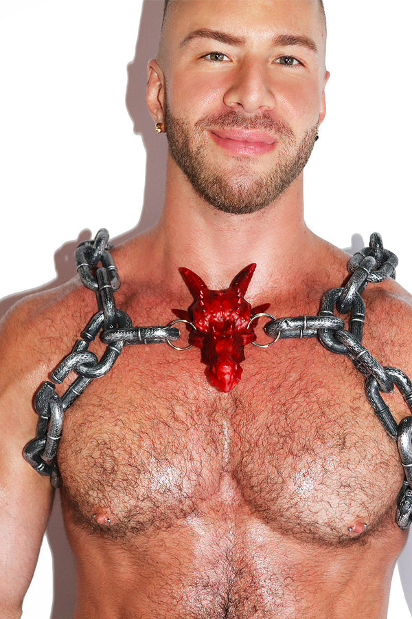 Dragon Rider Chain Harness- Silver