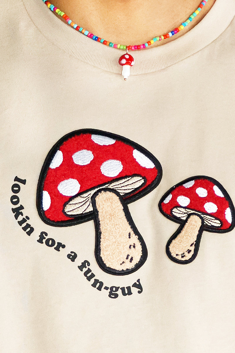 Fun-Guy Mushroom Low Arm Tank-Tan