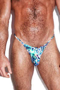 Blue Rage Swim G-String- Blue