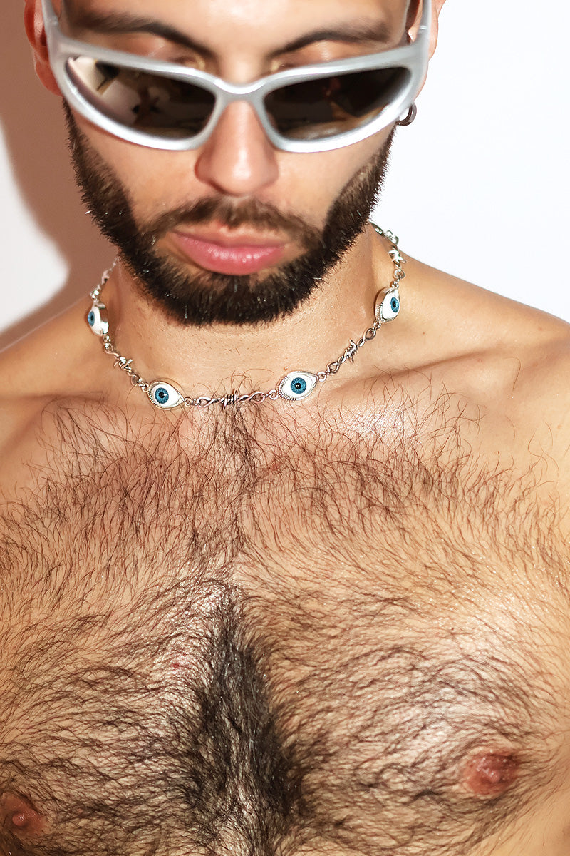 Eyeball Chain Necklace - Silver