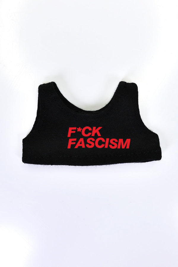 F*ck Fascism Fashion Figure Crop Tank in Black