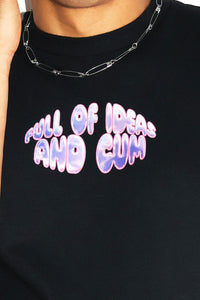 Full Of Ideas And Cum Sleeveless Tee-Black