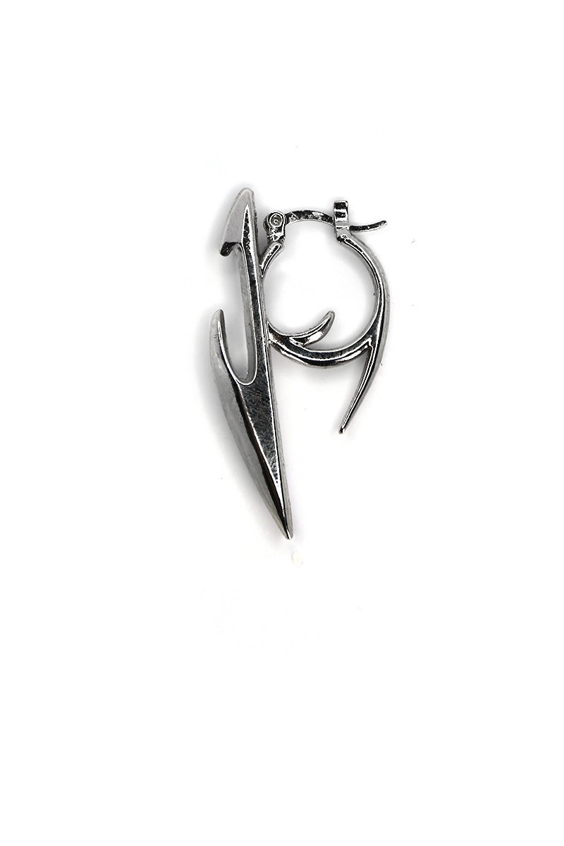 Synthwave Single Earring - Silver