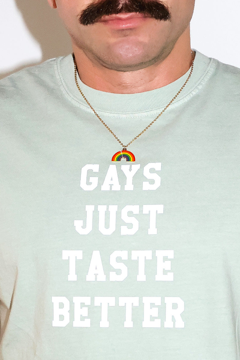 Guys Taste Better Vintage Oversized Cutoff Box Crop Tee- Sage