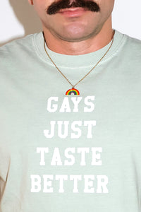 Guys Taste Better Vintage Oversized Cutoff Box Crop Tee- Sage