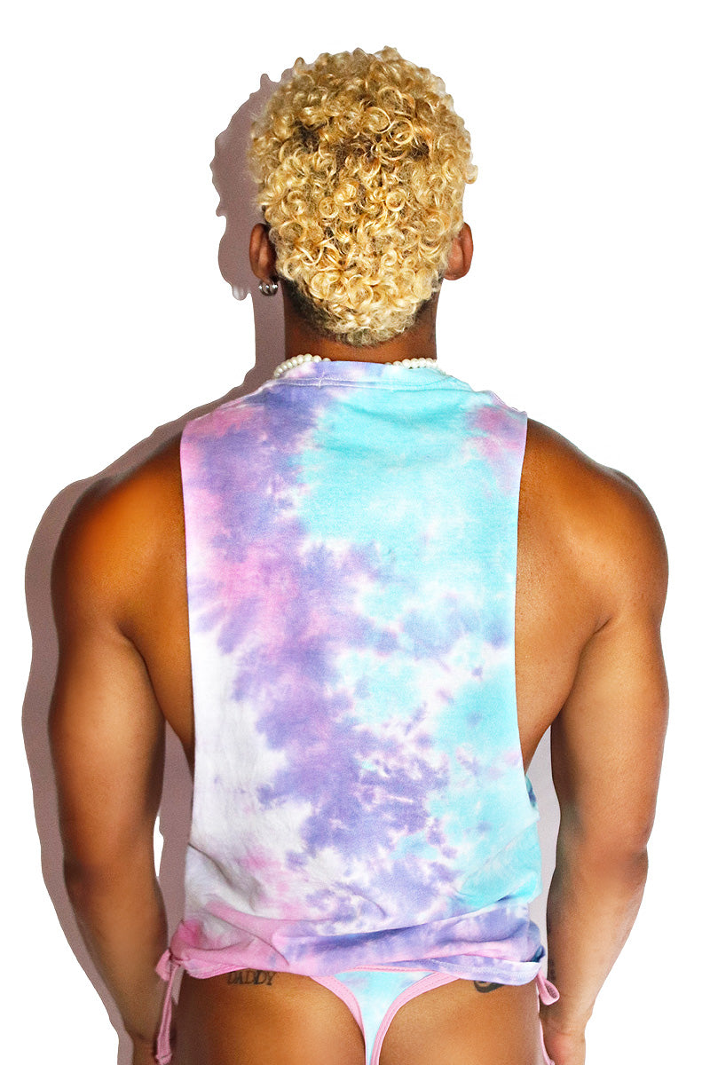 Gimme Sugar Tye Dye Low Arm Shedder Tank- Multi