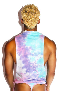 Gimme Sugar Tye Dye Low Arm Shedder Tank- Multi