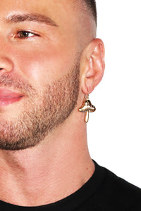 Mushroom Single Earring - Gold