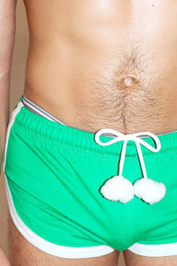Elf Pom Pom Shorty Running Shorts- Green