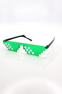 Pixel Shield Sunglasses – Neon Green