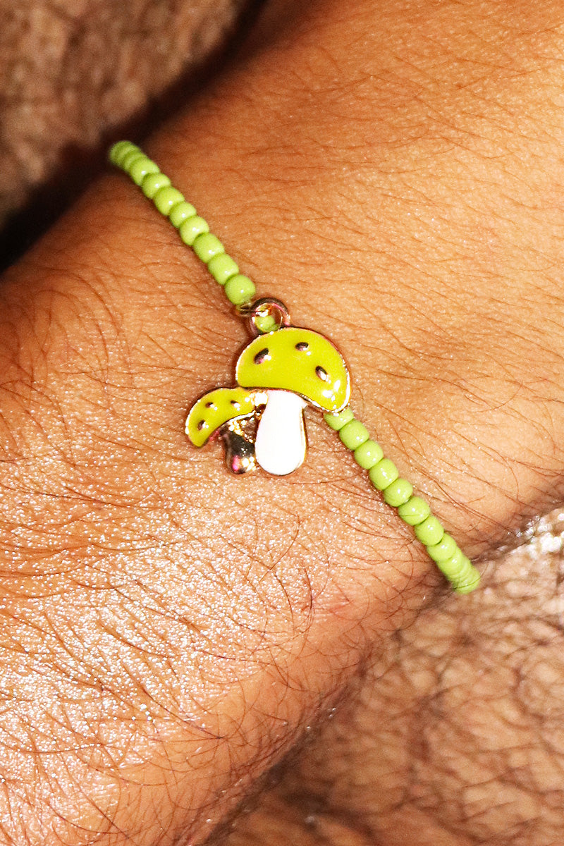 Button Mushrooms Bracelet - Green