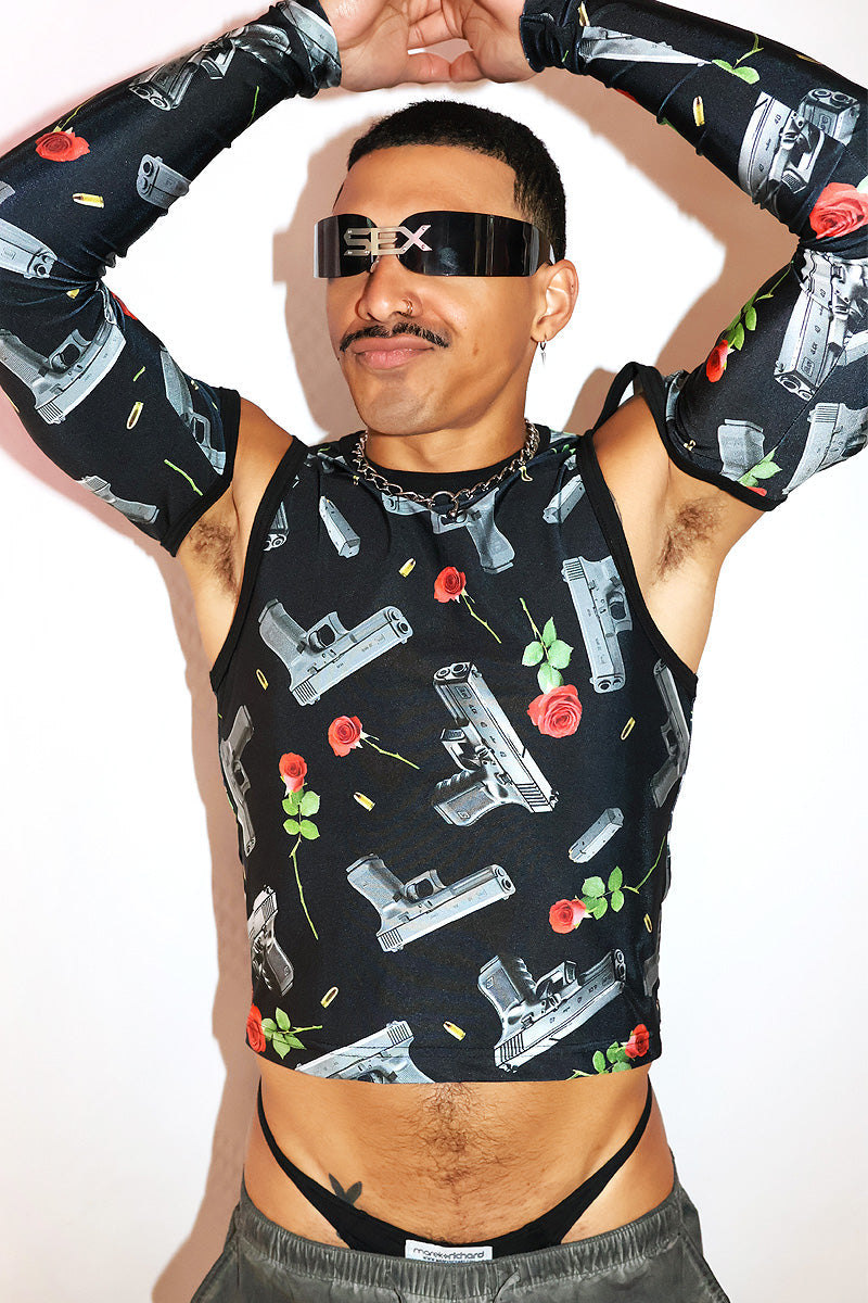 Romantic Threat Cutout Fitted Baby Tee- Black