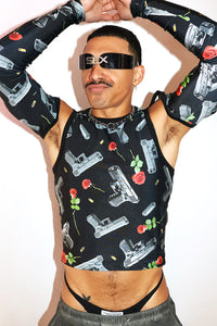 Romantic Threat Cutout Fitted Baby Tee- Black