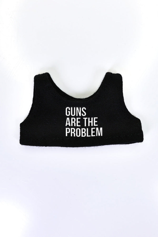 Gun Reform Fashion Figure Crop Tank in Black
