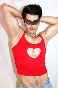 Heartbreak Hardware Cutout Cami Baby Tank-Red