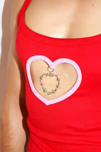 Heartbreak Hardware Cutout Cami Baby Tank-Red