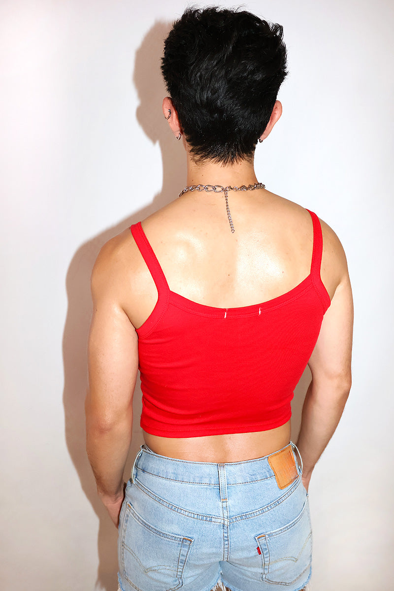 Heartbreak Hardware Cutout Cami Baby Tank-Red