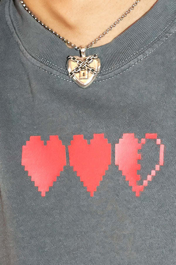 Gamer Hearts Vintage Low Arm Shedder Tank in Black, view 2