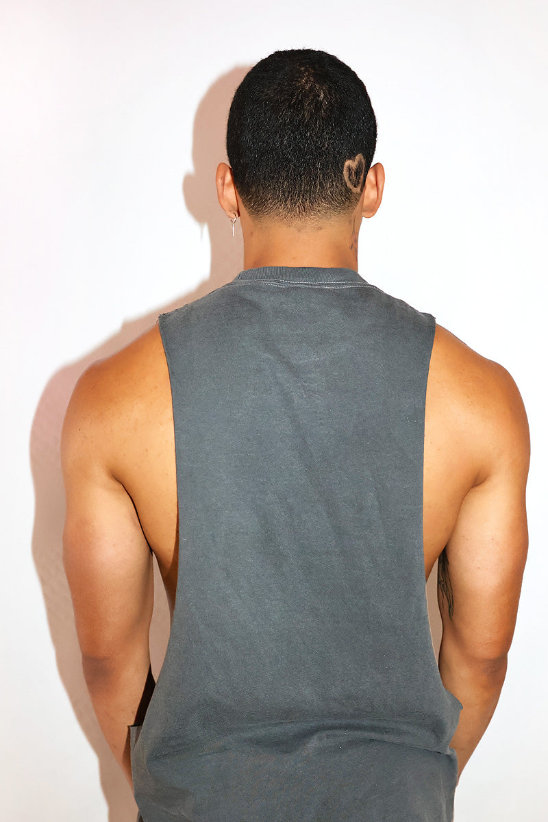 Gamer Hearts Vintage Low Arm Shedder Tank- Black