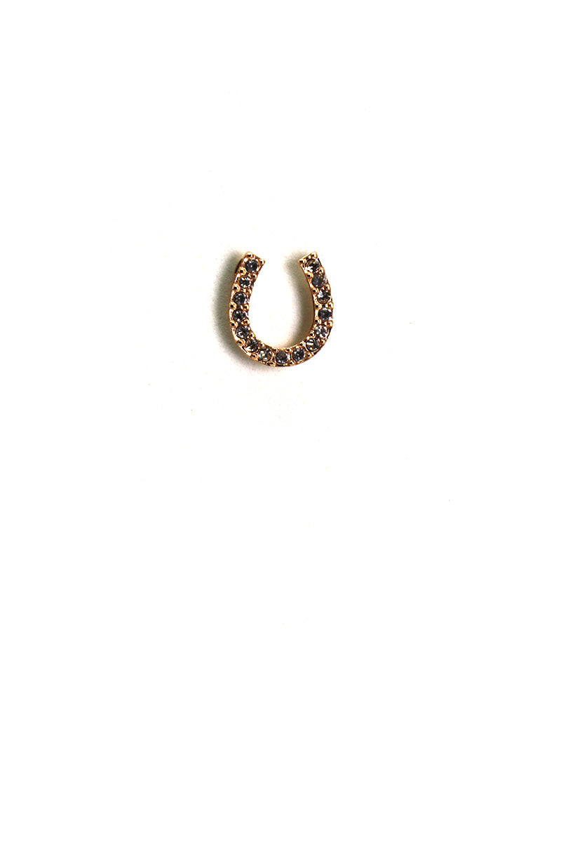 Horseshoe Stud Single Earring - Gold