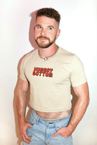 Hungry Bottom Crop Tee- Tan