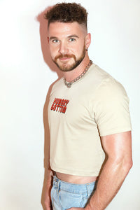 Hungry Bottom Crop Tee- Tan
