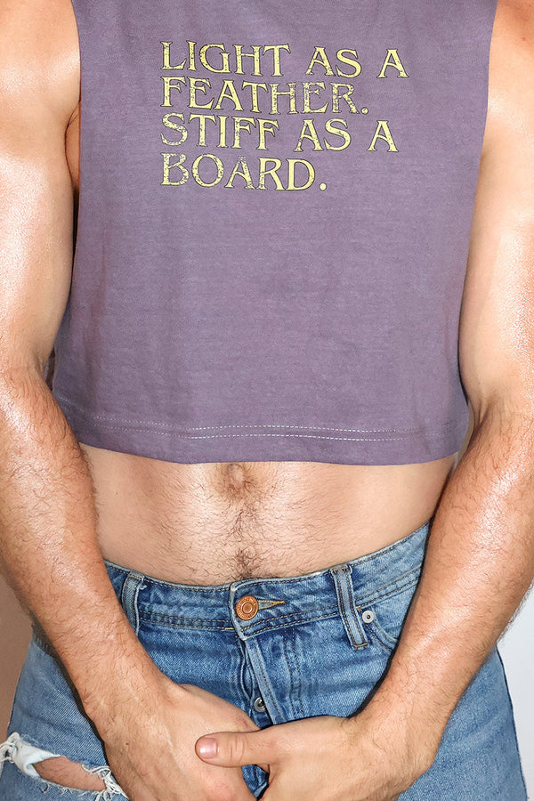 Stiff As A Board Vintage Oversized Crop Tank in Purple, view 2