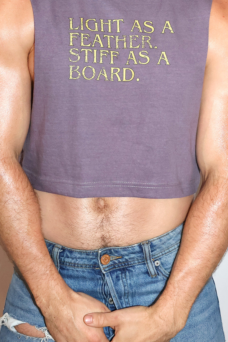 Stiff As A Board Vintage Oversized Crop Tank- Purple